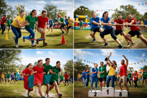 team building olympiades podium